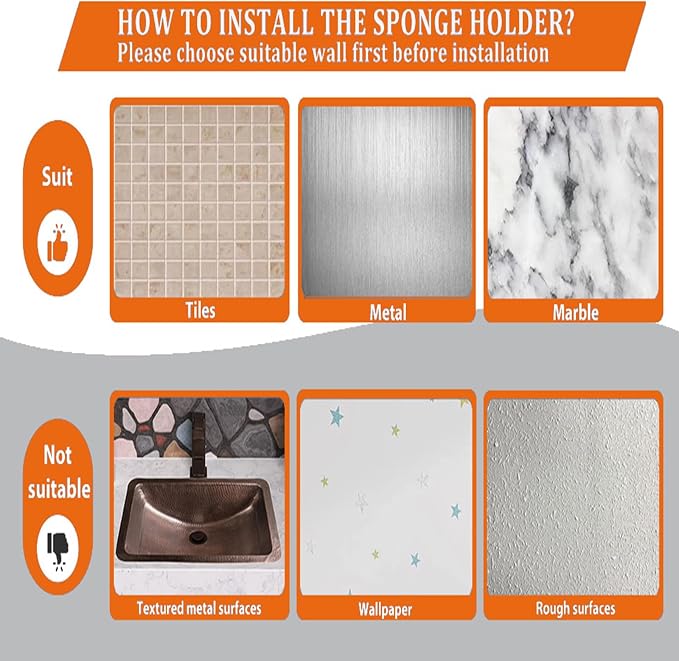 MURLONG Sponge Holder Smiley Face, Sink Organizer - Image 4