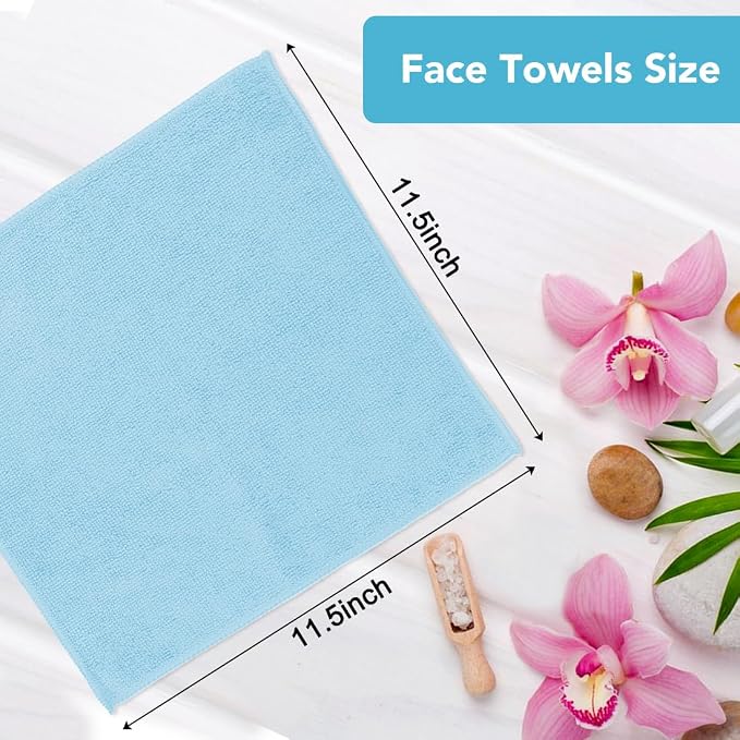 Orighty Washcloths, 5 Pack Microfiber Face Towels, 12x12 Inch - Image 5