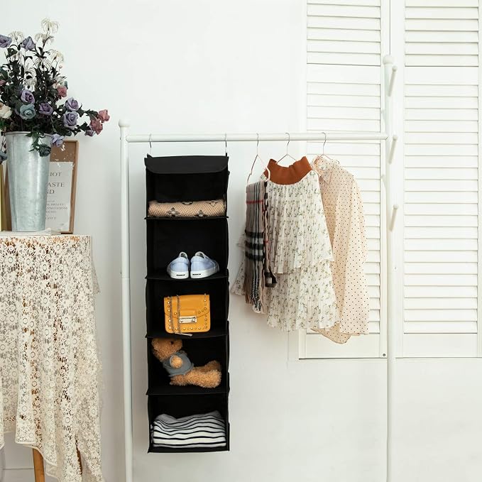 2 Pack Hanging Closet Organizer, 5 Shelves Hanging Storage - Image 4