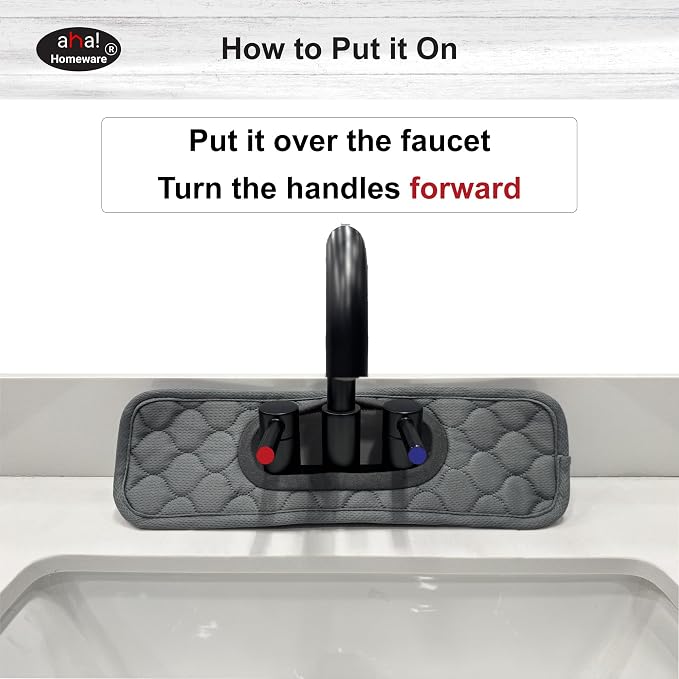 Bathroom Sink Splash Guard Oval-Hole Rectangle-Hole: AHA HOMEWARE, Faucet Mat - Image 5