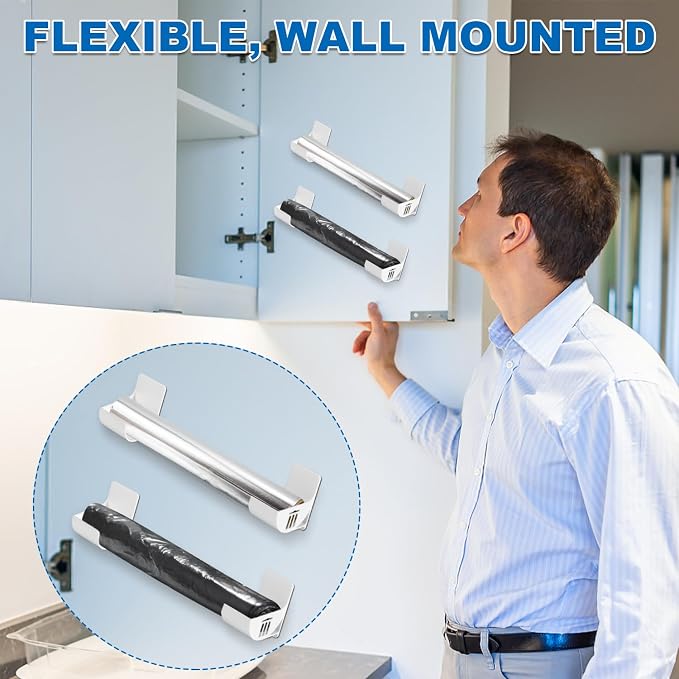 PEUTIER 2.5 Inch Small Trash Bag Holder, Wall Mount Kitchen Organizer - Image 3