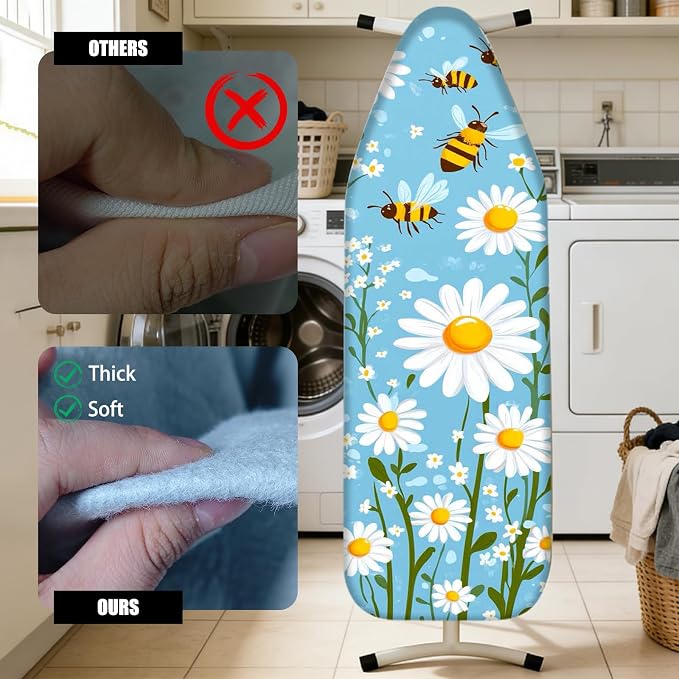 Nuxovilar Daisy Bee Ironing Board Cover 15x54 Inches Needle Cotton - Image 4