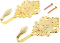 Curtain Tiebacks Small Lightweight Hooks, Vintage Gold Rose Pattern, Includes by Hicello