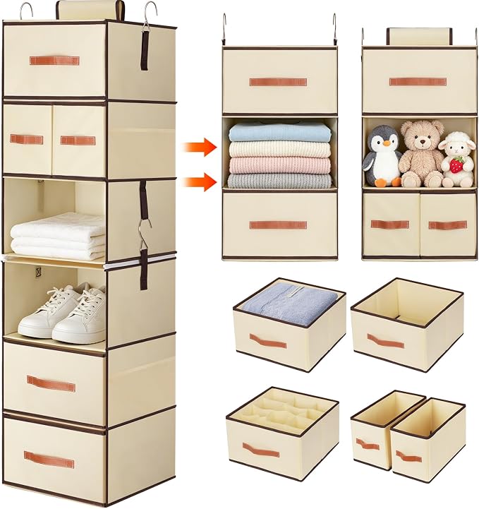Hanging Closet Organizer 6-Shelf, Upgrade Closet Organizers and Storage by LOVSTORAGE