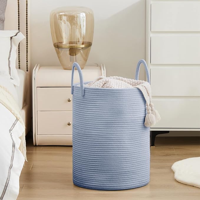 YOUDENOVA Cotton Rope Laundry Hamper Basket, 58L Blanket Basket - Image 5