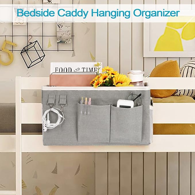 Bedside Caddy, Bedside Storage Bag Hanging Organizer - Image 2