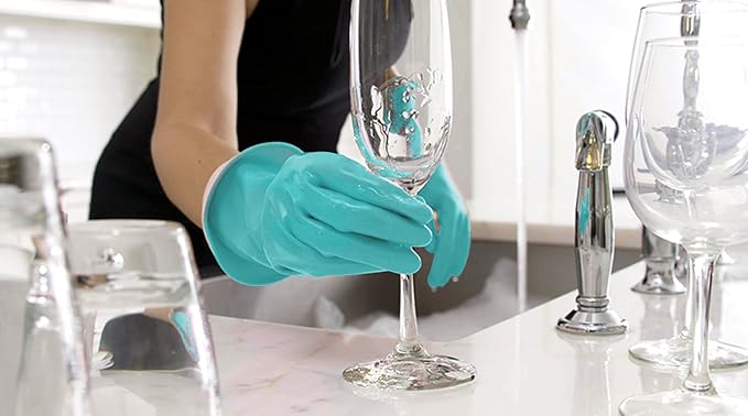 Casabella Waterblock Premium Gloves Aqua Blue - Image 4