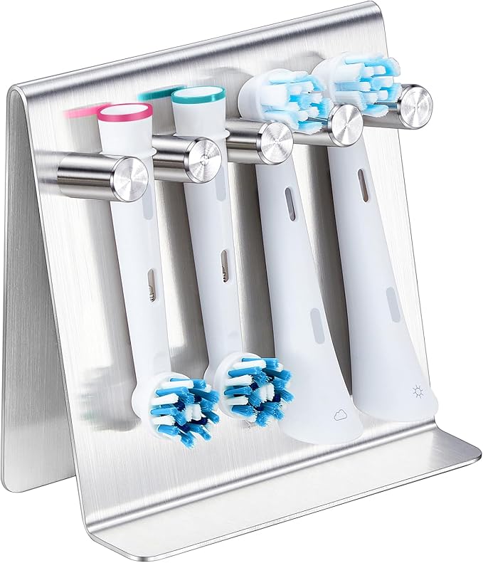 Electric Toothbrush Head Holder Adhesive or Tabletop, Tooth Brush Holder by WelcometoOukimly