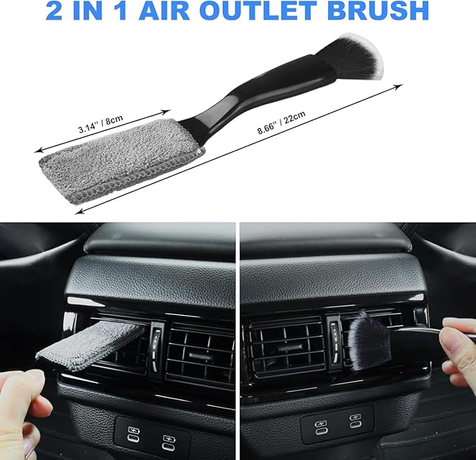 7PCS Car Detailing Brush Set, Ultra Soft Boars Hair Car Interior Detailing - Image 5