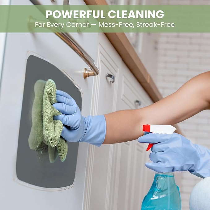 SIFANGKE Microfiber Cleaning Cloth, 12 Pack Green Cleaning Rags - Image 6