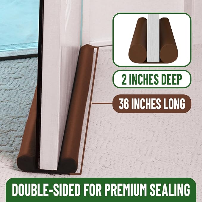 Evelots Door Draft Stopper, Covers Door Gaps up to 2 Inches, Door Noise Blocker - Image 3