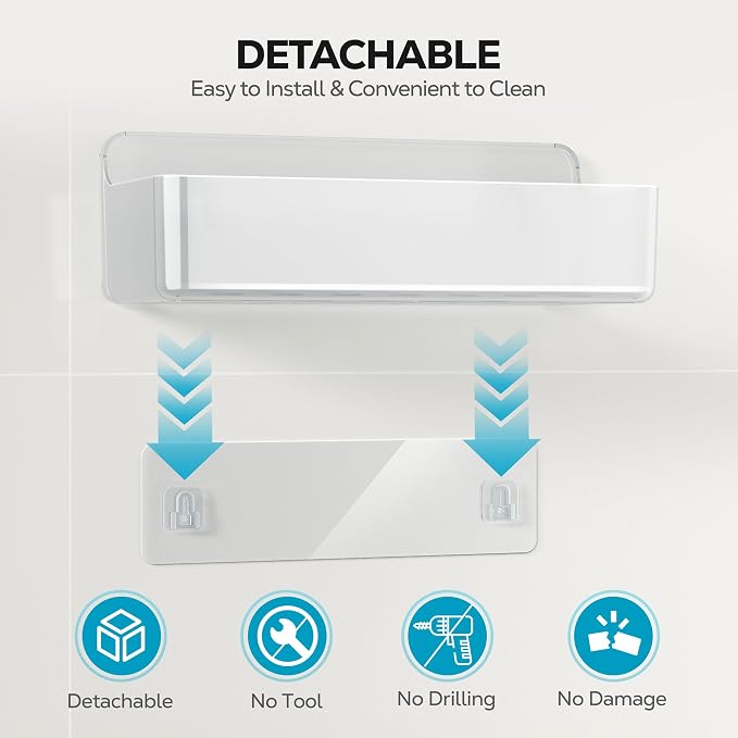 Nieifi Adhesive Shower Shelves, 4 Pieces - Image 5