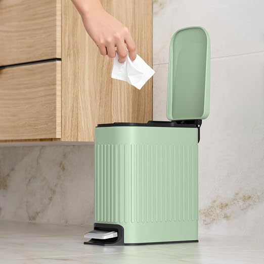 TrashAid Slim Bathroom Trash Can - Image 7