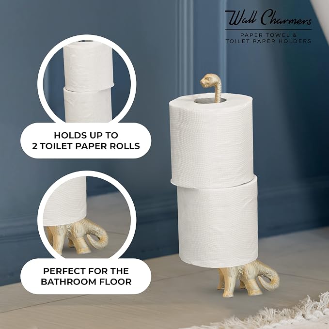 WallCharmers Gold Paper Towel Holder, Metal Toilet or Kitchen Paper Holder - Image 5