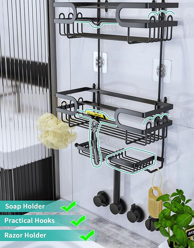 HapiRm Bathroom Hanging Shower Caddy - Image 4