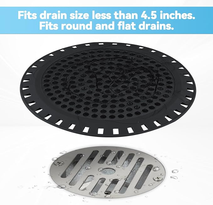 Shower Drain Hair Catcher, Aluvor Shower Drain Cover Bathtub Drain Strainer | - Image 4