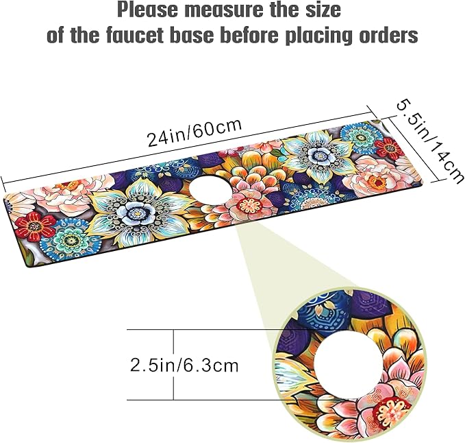 Sink Faucet Absorbing Mat, 2 Pack Drying Mat Around Faucet Sink Splash Guard - Image 2