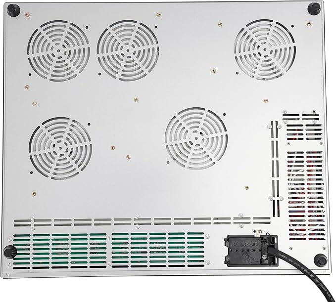 4 Burner Electric Cooktop, 3400W 110V Electric Stove Countertop, 5 Heating Level, Child Lock, Timer, Knob Control, Ceramic Built-in Stove Top, Hard Wire, No Plug