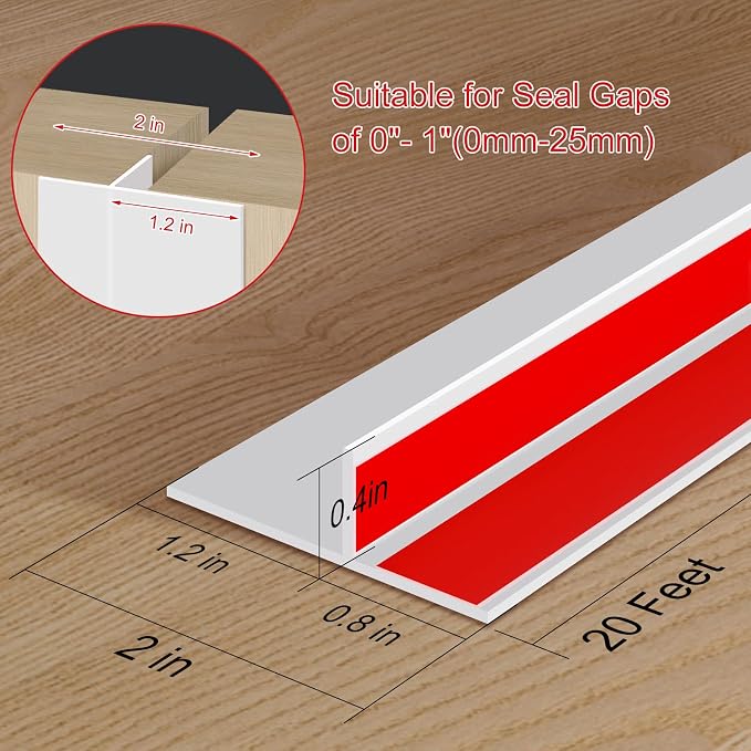 Benory T-Shaped Silicone Door Weather Stripping, energy loss, and outside noise - Image 2
