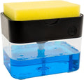 S&T INC. Dish Soap Dispenser and Sponge Holder, Matte Black | Holds 13 Fluid by STINC