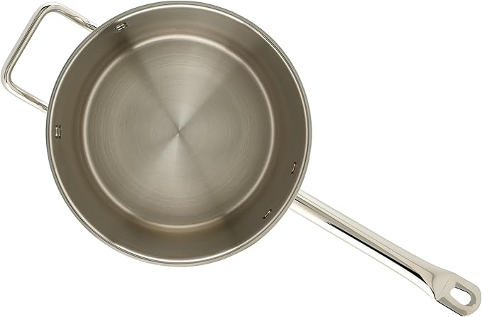 Winco Heavy-Duty Stainless Steel Sauce Pan with Cover and Helper Handle, 7.5 Quart