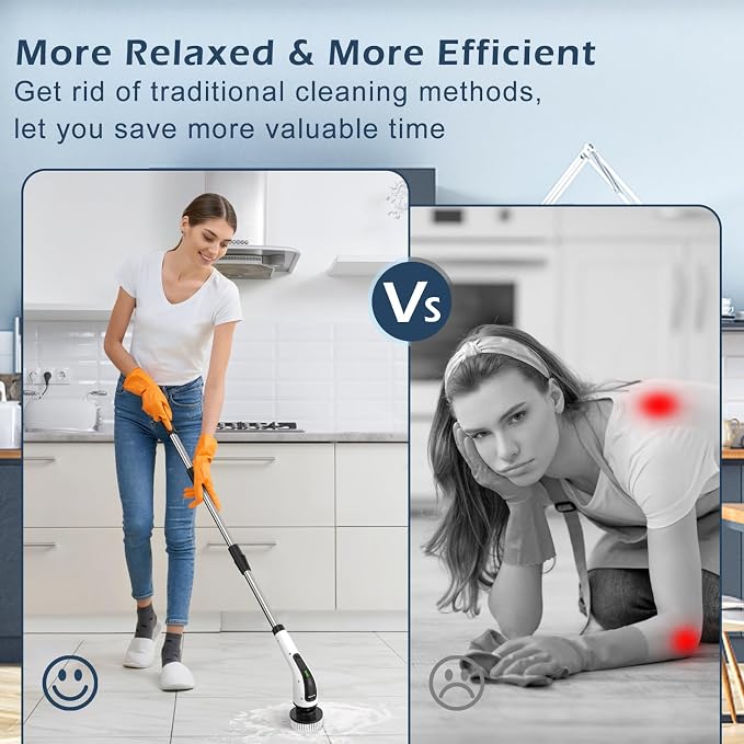Electric Spin Scrubber, Power Shower Cleaning Brush - Image 4