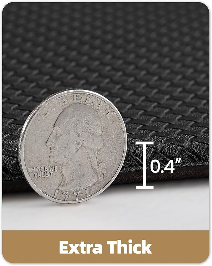Color&Geometry Anti Fatigue Cushion Padded Kitchen Mat for Floor - 17x59+17x59,Easy Clean, Waterproof & Oil Proof, Anti Slip, Foam Rubber Runner Rug for Front Sink Comfort Standing, Black Set of 2