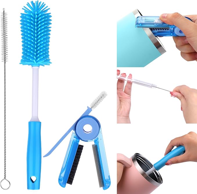 Water Bottle Cleaner Brush Kit for Owala/Stanley/Yeti Tumbler Cup | by XANGNIER