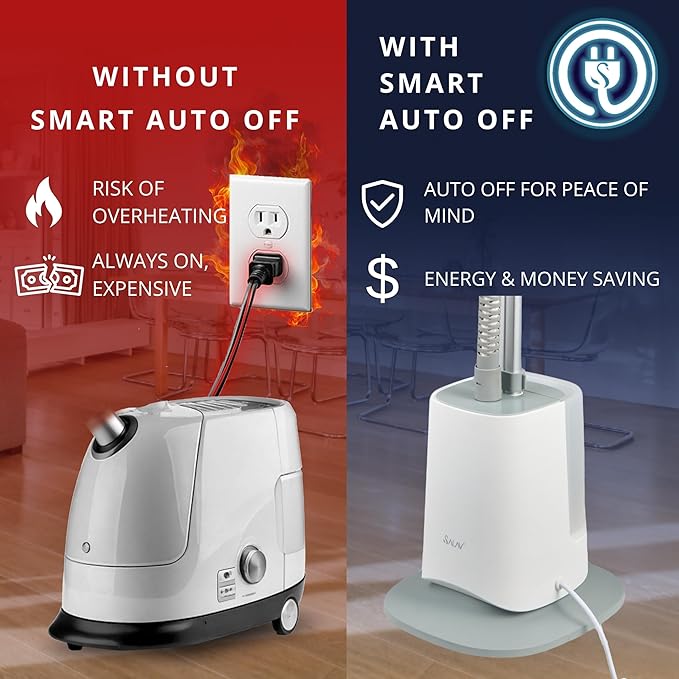 SALAV Standing Garment Steamer with Smart Auto-Off, Adjustable Comfort Board, 6 Steam Setting LED Display for Various Fabric Types, Perfect for Home and Family