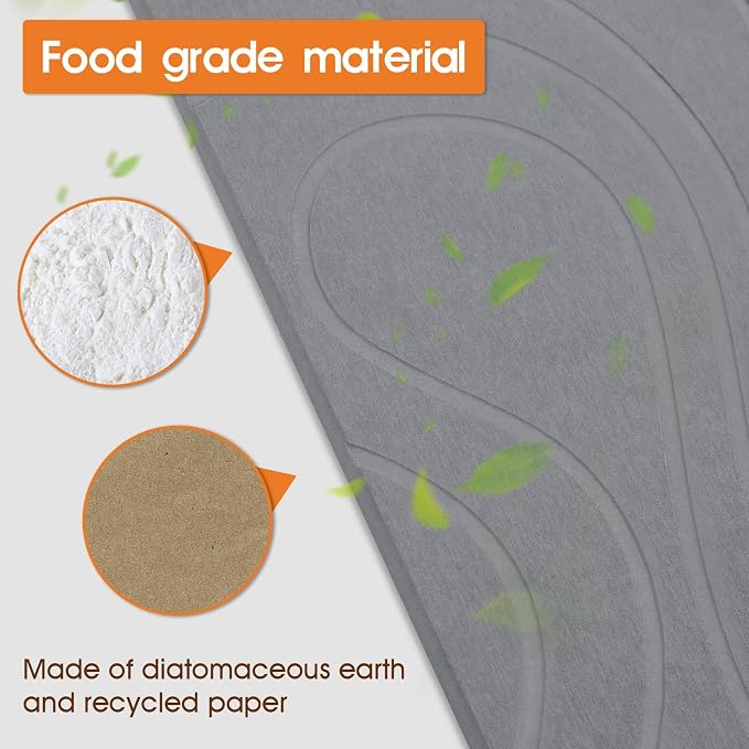 Snuggery Stone Drying Mat for Kitchen Counter 18"x14" | Fast Absorption - Image 7