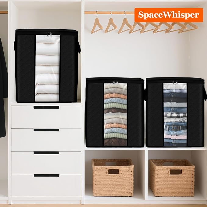 SpaceWhisper 6 Pack 100L Clothes Storage, Foldable Storage Bags, - Image 7