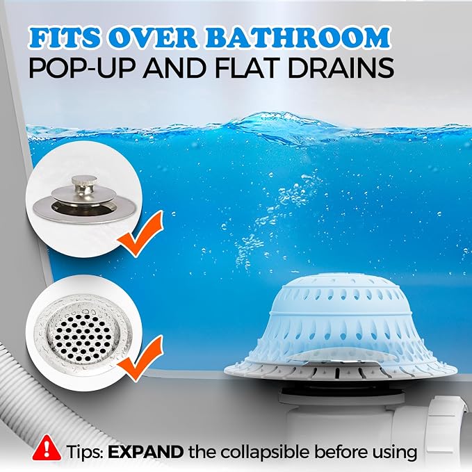 Bathtub Drain Strainer Silicone Bathroom Stopper Fixture Accessories | 5 pcs - Image 2