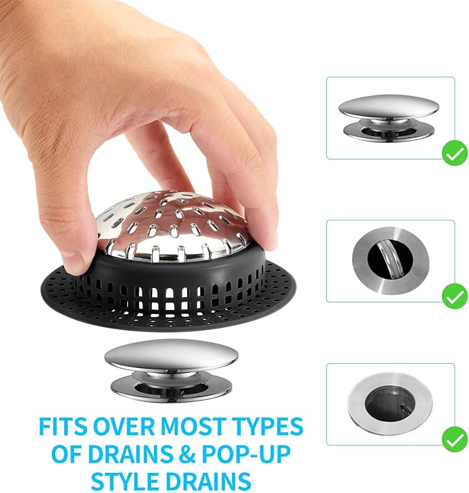 Aluvor Bathtub Drain Hair Catcher Shower Drain Cover Sink Drain Protector | - Image 3