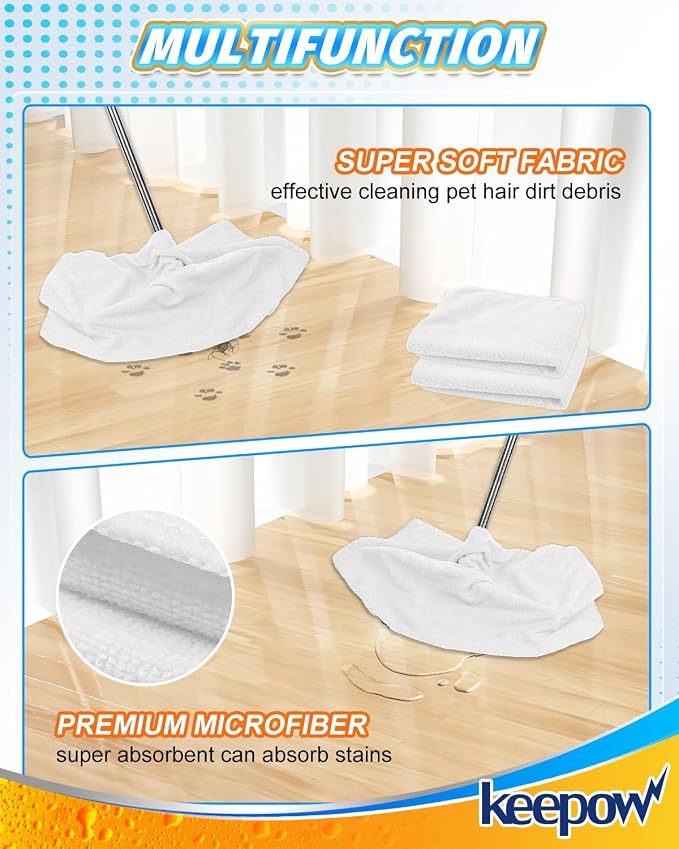 KEEPOW 3PCS Mop Towels for Floor Cleaning, Cuban Mop Cloth, Floor Mop Towel | - Image 4