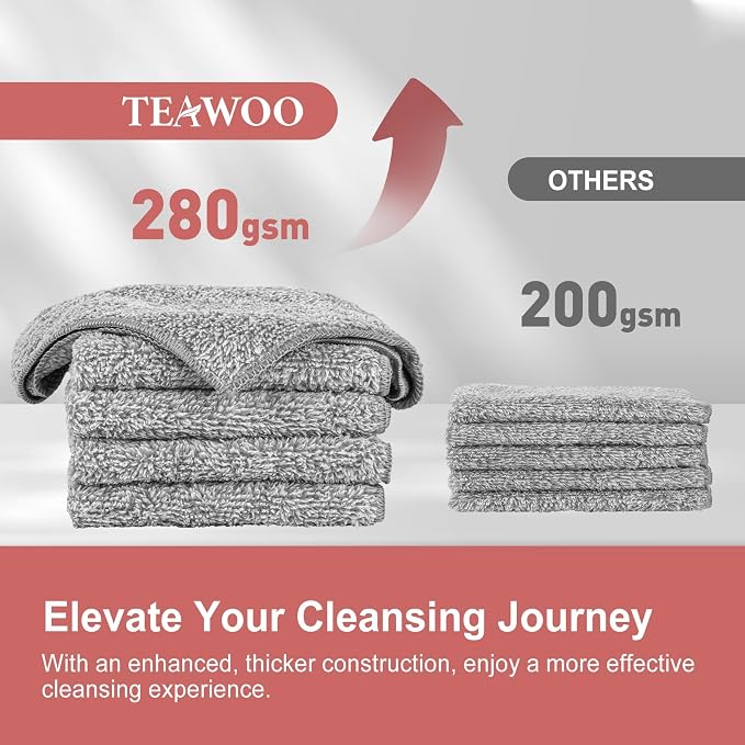 10 Pack Premium Washcloths, Highly Absorbent and Super Soft Face Towels | - Image 4
