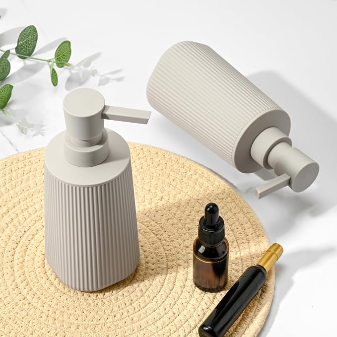 Beige 2 Pack Hand Soap Dispensers Set | - Image 5