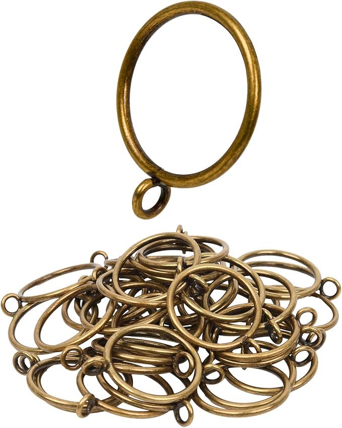 Curtain Rings with Eyelets, 48 Pack Metal Drapery Rings by Unknown