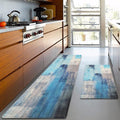 MAYHMYO Anti Fatigue Kitchen Mat - Set of 2 - Teal and Marble Design Comfort Mats - Cushioned, Non Slip Floor Mat,17.3 x 29 x 0.4 inch + 17.3 x 59 x 0.4 inch