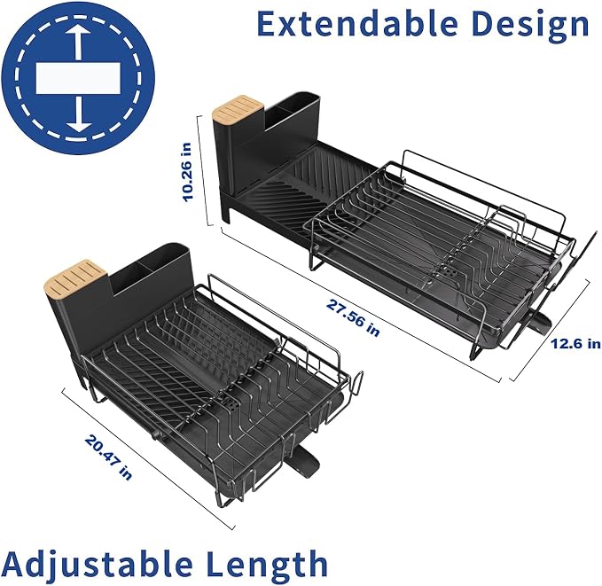 Runnatal Large Dish Drying Rack Stainless Steel Sink - Image 3
