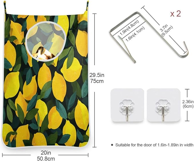 2PCS Hanging Laundry Hamper Bag Over the Door Laundry Hamper Wall Hamper Large - Image 3