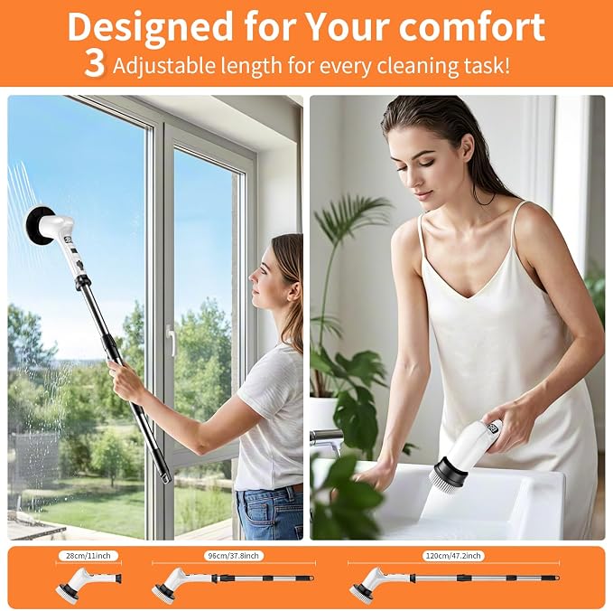 Electric Spin Scrubber for Cleaning Bathroom, Cordless Power Shower Scrubber - Image 4