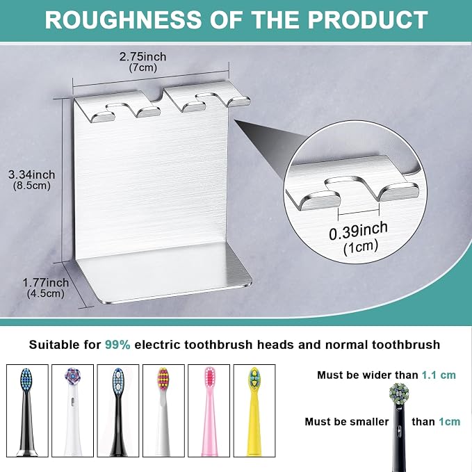 Electric Toothbrush Head Holder, Tooth Brushing Holder, Wall Mounted Toothbrush - Image 9