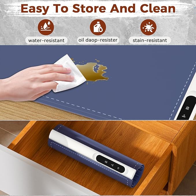 Graphene Warming Mat for Food - Fast Full Surface Heating Electric Warming Tray, Portable Food Warmer for Parties Buffet with 6 Temperature and Timer Settings, Blue