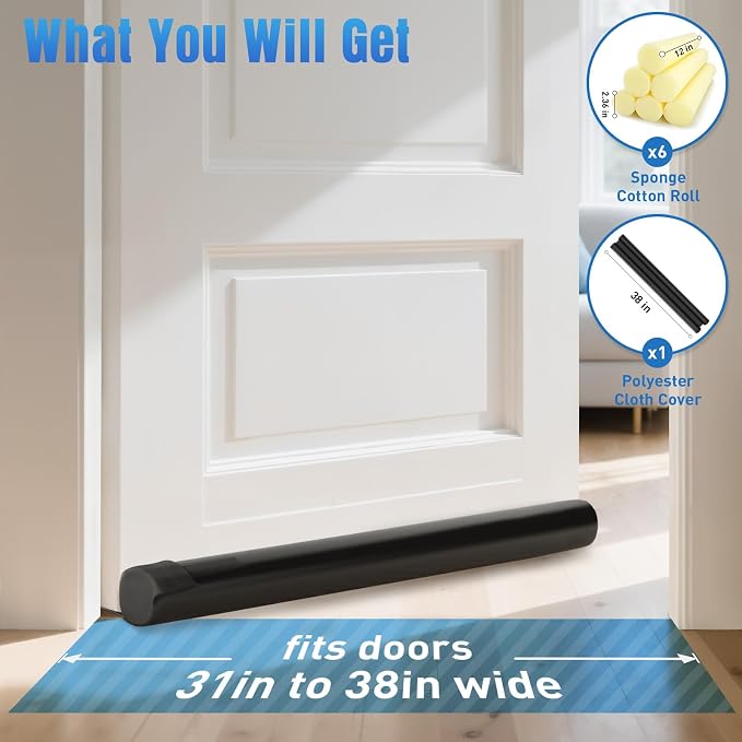 BlissTrends 38 in Under Door Draft Stopper, Covers Gaps up to 2.36 in, Easy - Image 2