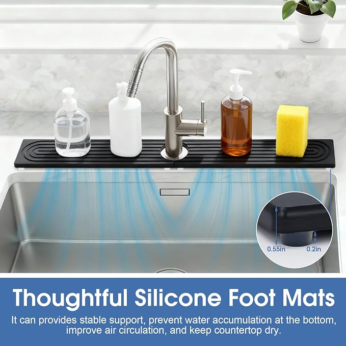 Fast Drying Stone Faucet Mat for Kitchen Sink - Image 6