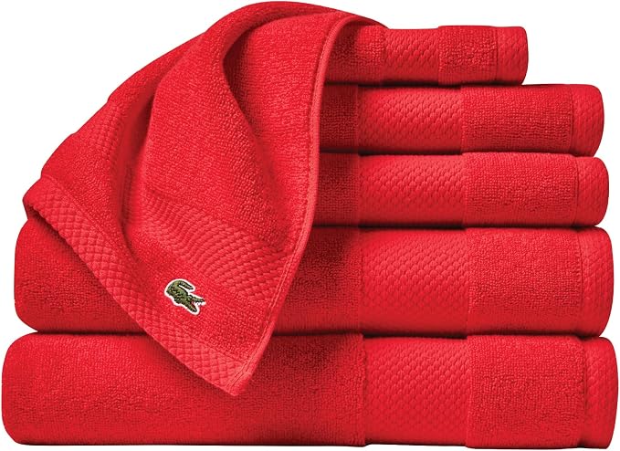 Lacoste Heritage Supima Cotton 6-Piece Towel Set, Formula 1 | Highly Absorbent by Unknown