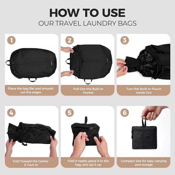 Travel Laundry Bag, Foldable Dirty Clothes Bag - Image 7