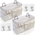 Kanrichu 2pcs Large Wall Hanging Organizer Bag, Linen Fabric Door Hanging by KANRICHU