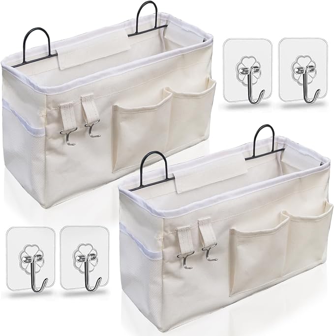 Kanrichu 2pcs Large Wall Hanging Organizer Bag, Linen Fabric Door Hanging by KANRICHU