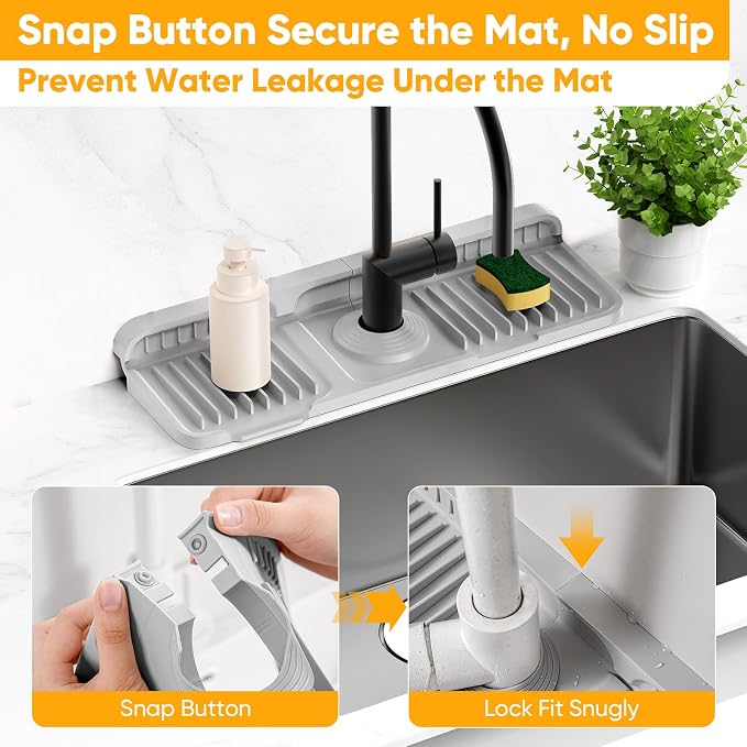 14.6 inch Faucet Mat for Kitchen Sink Splash GuardKitchen Sink Faucet Mat - Image 4